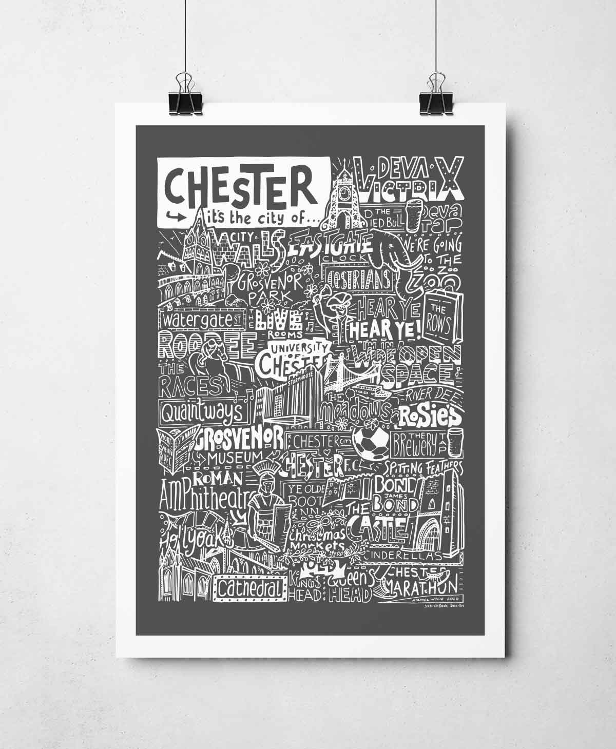Chester Landmarks It's The City Of Art Print