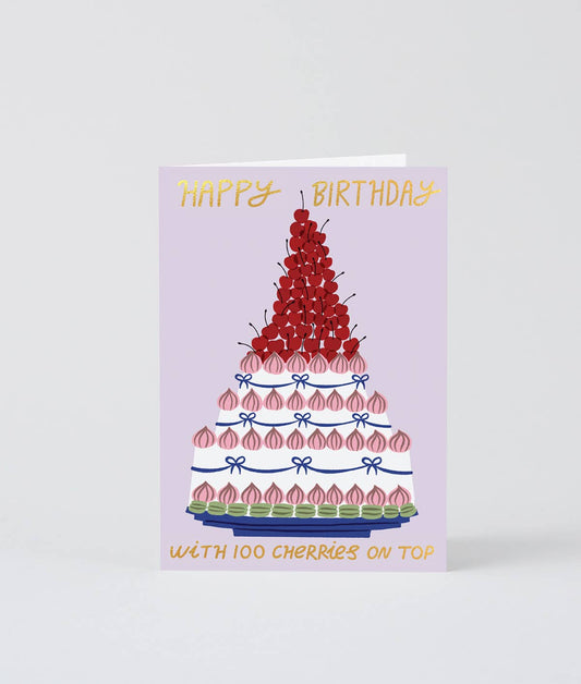 Cherries On Cake Greetings Card