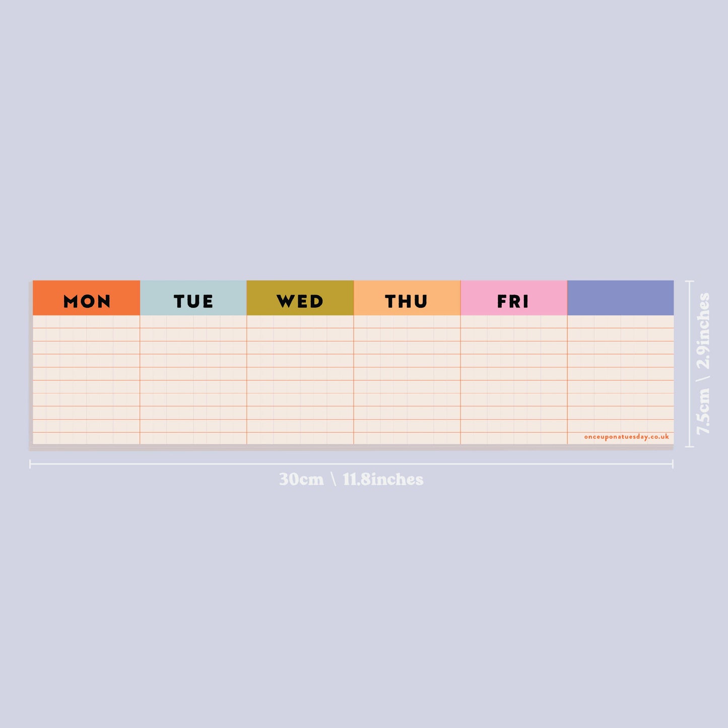 Keyboard Weekly Planner Pad | Colourful Grid