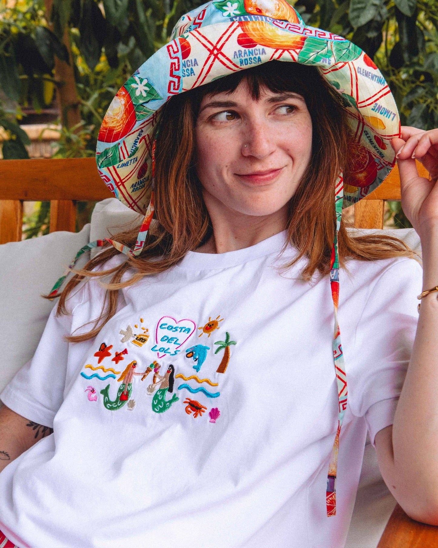 Costa Del Lols Embroidered Organic T-Shirt