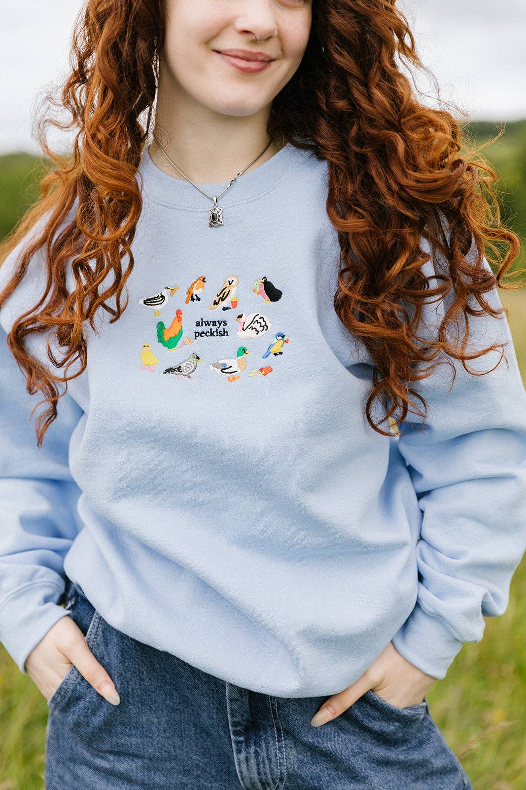 Always Peckish Embroidered Sweatshirt