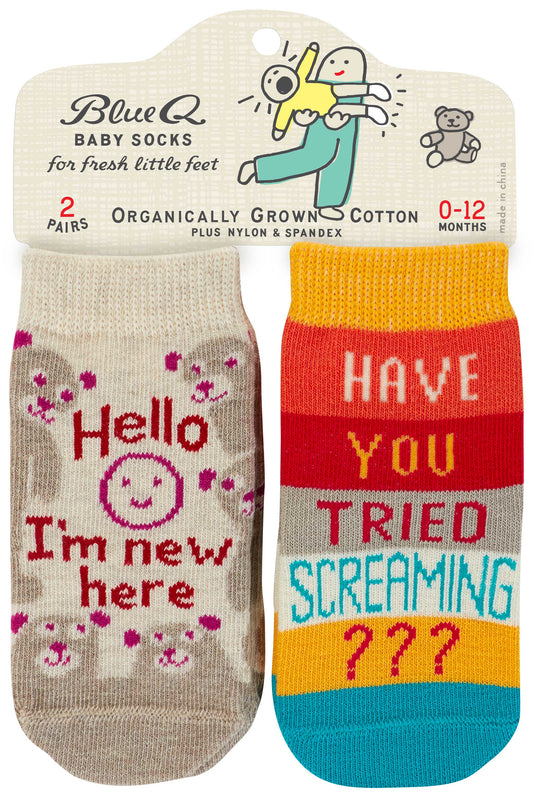 I'm New/Screaming Baby Socks