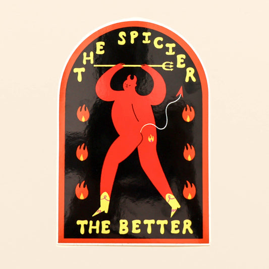 The Spicier The Better Sticker | Devil Vinyl Sticker