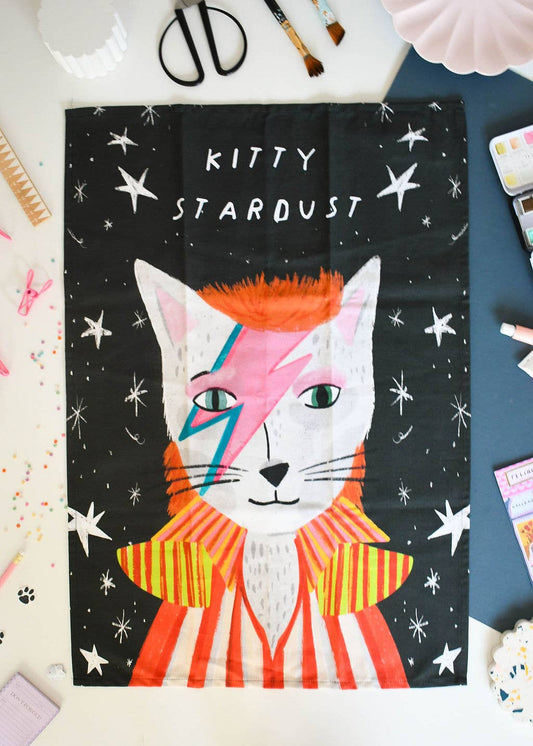 Kitty Stardust Cat Tea Towel