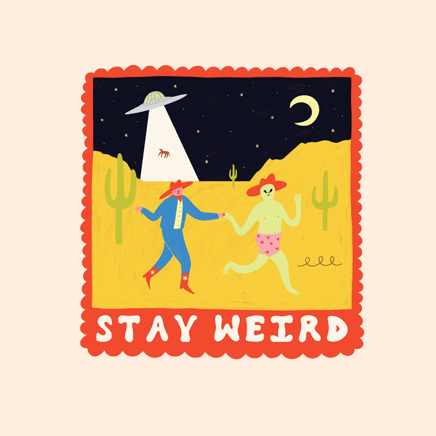 Stay Weird Alien UFO Vinyl Sticker