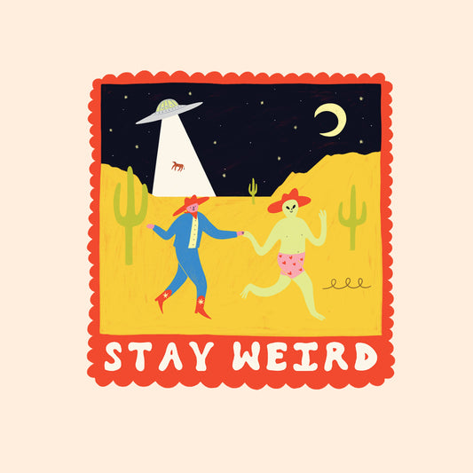 Stay Weird Alien UFO Vinyl Sticker