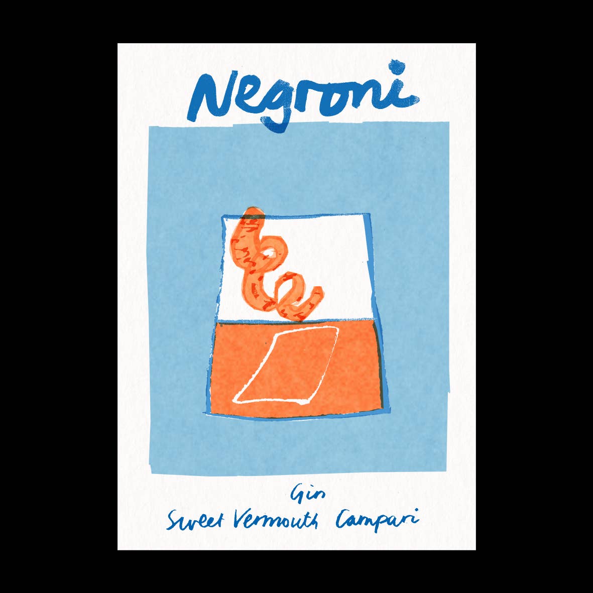 Negroni Risograph Print
