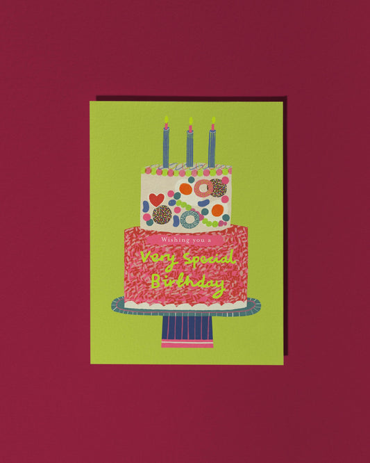 Wishing You a Special Birthday – Colourful Cake Card