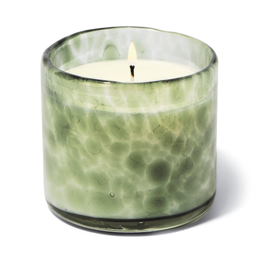 Luxe Hand Blown Green Bubble Glass Candle (226g) - Tabac & Pine