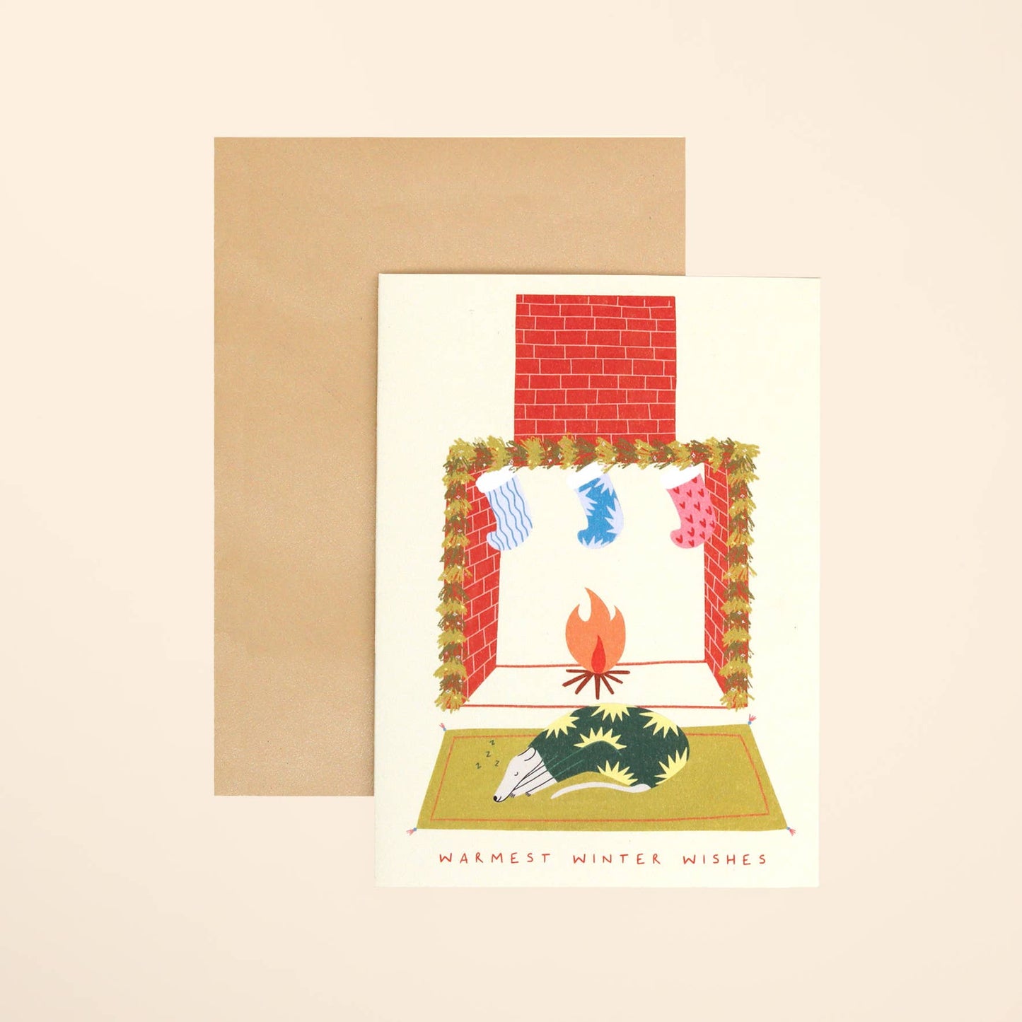 Winter Wishes Christmas Card | Whippet Card | Cosy Card