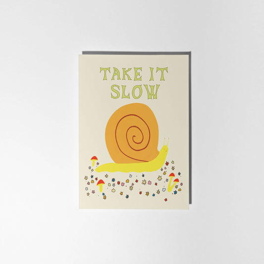 Take It Slow Card | Get Well Soon | Thinking of You | Snail