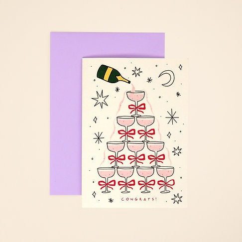 Congrats! (Champagne tower) - Card by Little Black Cat