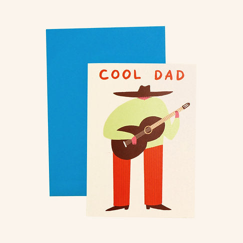 Cool Dad Greeting Card by Little Black Cat