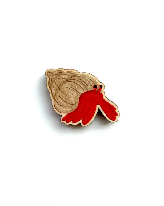 Hermit Crab Wooden Pin