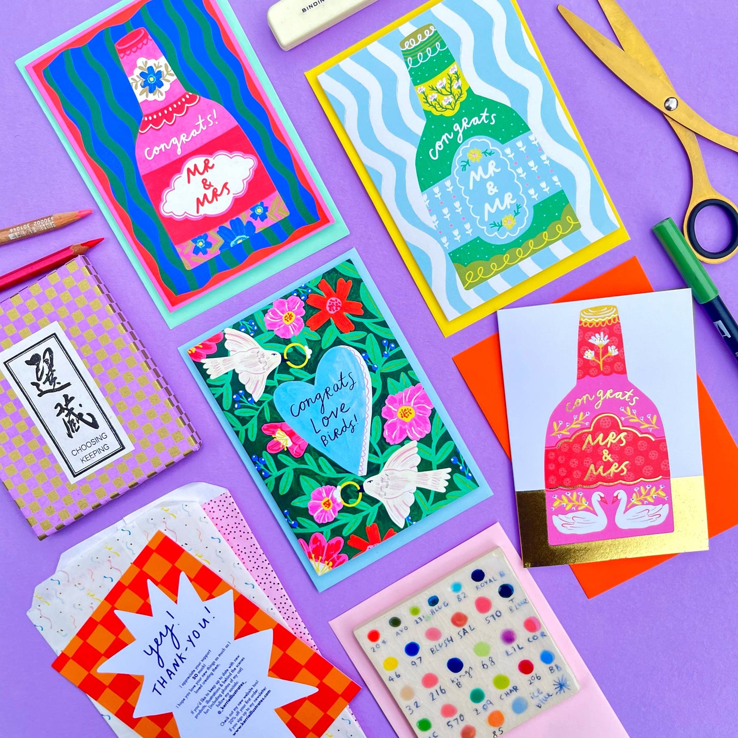 Congrats Love Birds Wedding Engagement Greeting Card Propose