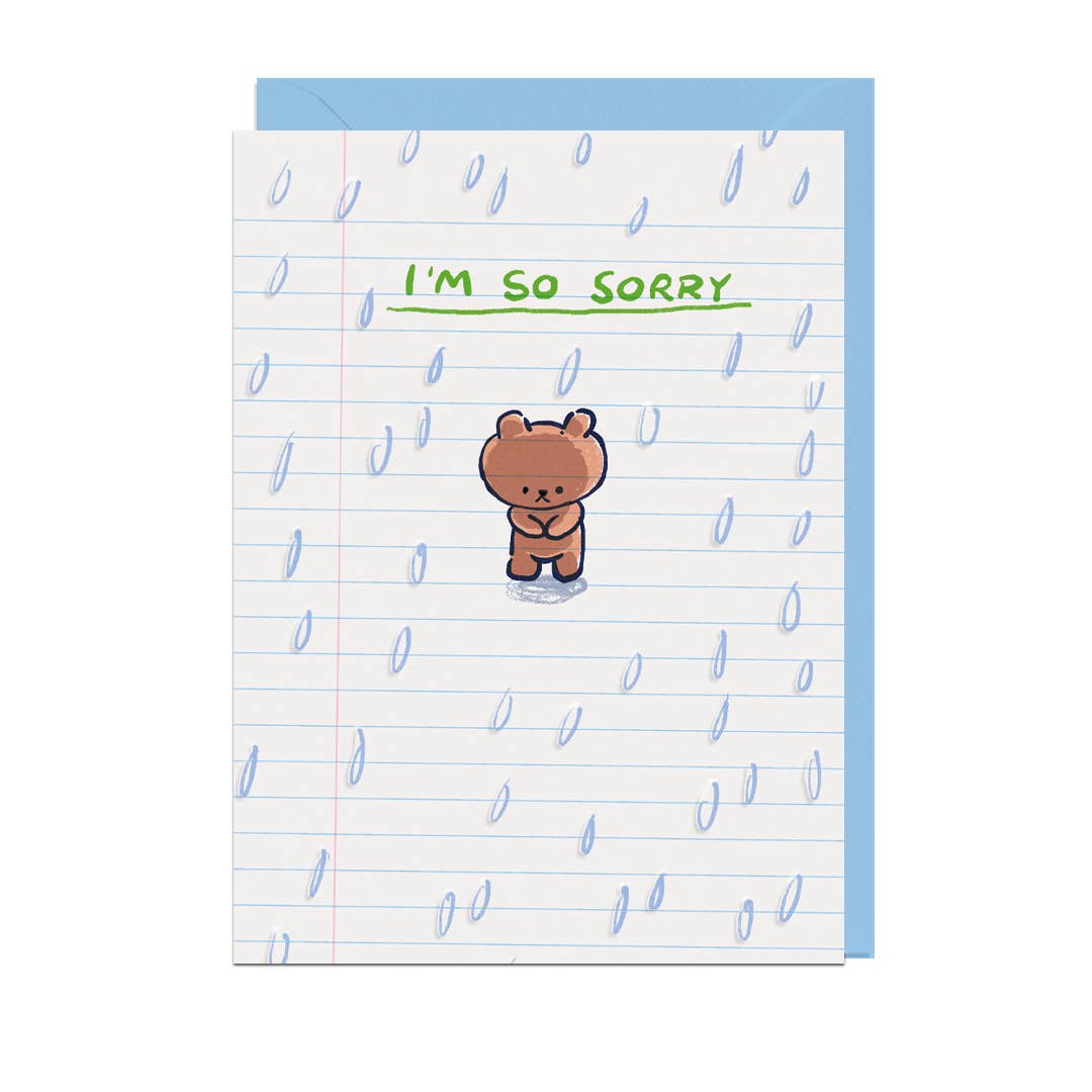 SO SORRY, EMBOSSED, PALE BLUE ENVELOPE Card