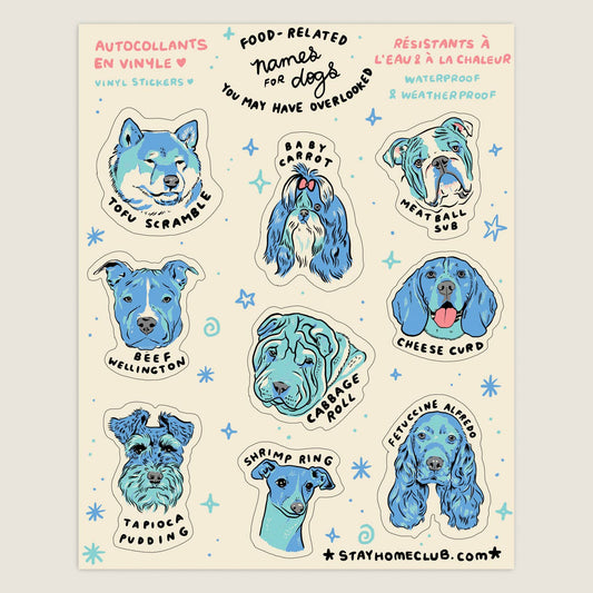 Food Dogs Mega 8" x 10" Vinyl Sticker Sheet