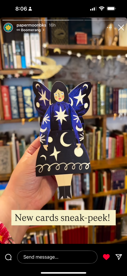 Cosmic - Butterfly Woman Sitting Greeting Card