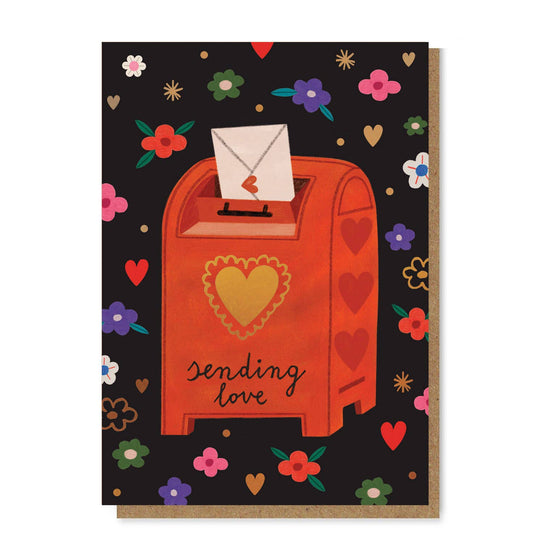 SENDING LOVE gold foil card