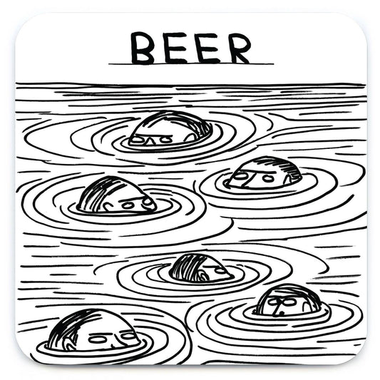Beer Swimmers Coaster by David Shrigley