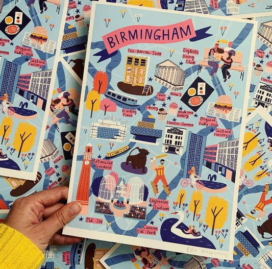 Birmingham Illustrated Map Print
