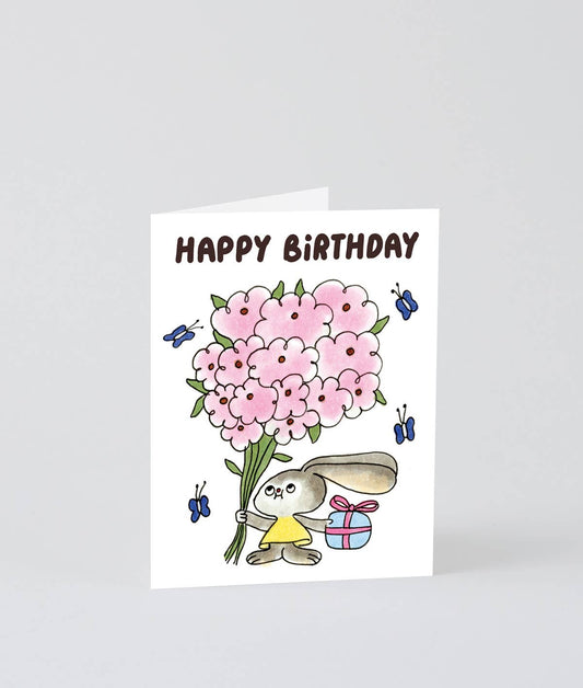 Happy Birthday Rabbit Greeting Card