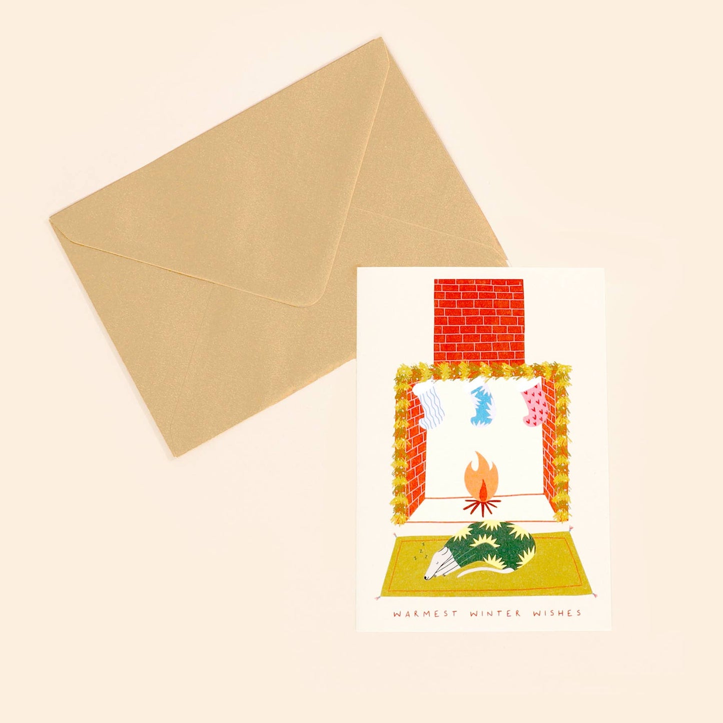 Winter Wishes Christmas Card | Whippet Card | Cosy Card