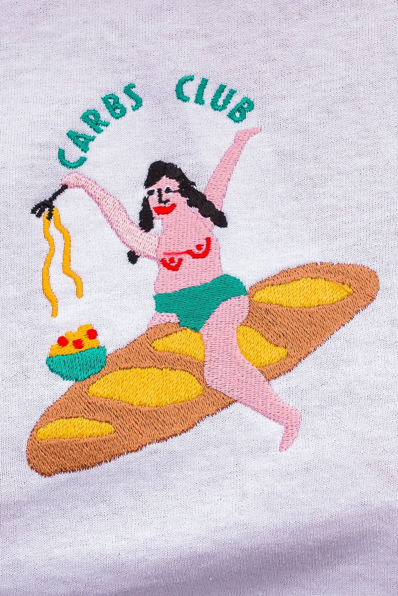 Carbs Club Embroidered T-Shirt by Limpet Store