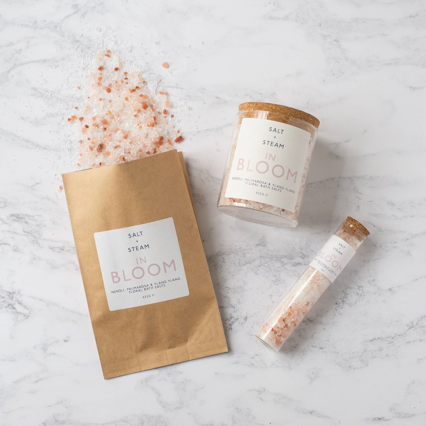 In Bloom - Rose, Neroli & Palmarosa Bath Salts 80g & 432g