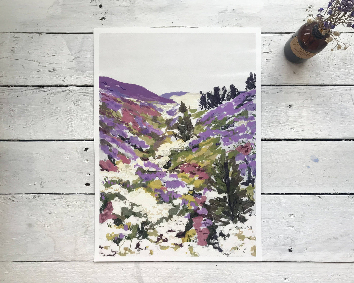 Lavender Hills A4 Art Print
