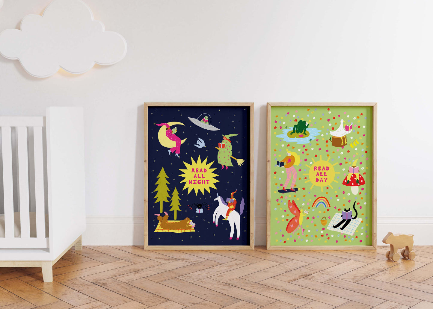 Read All Night Art Print