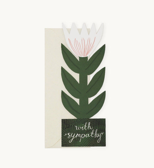 White Lily Sympathy Greeting Card