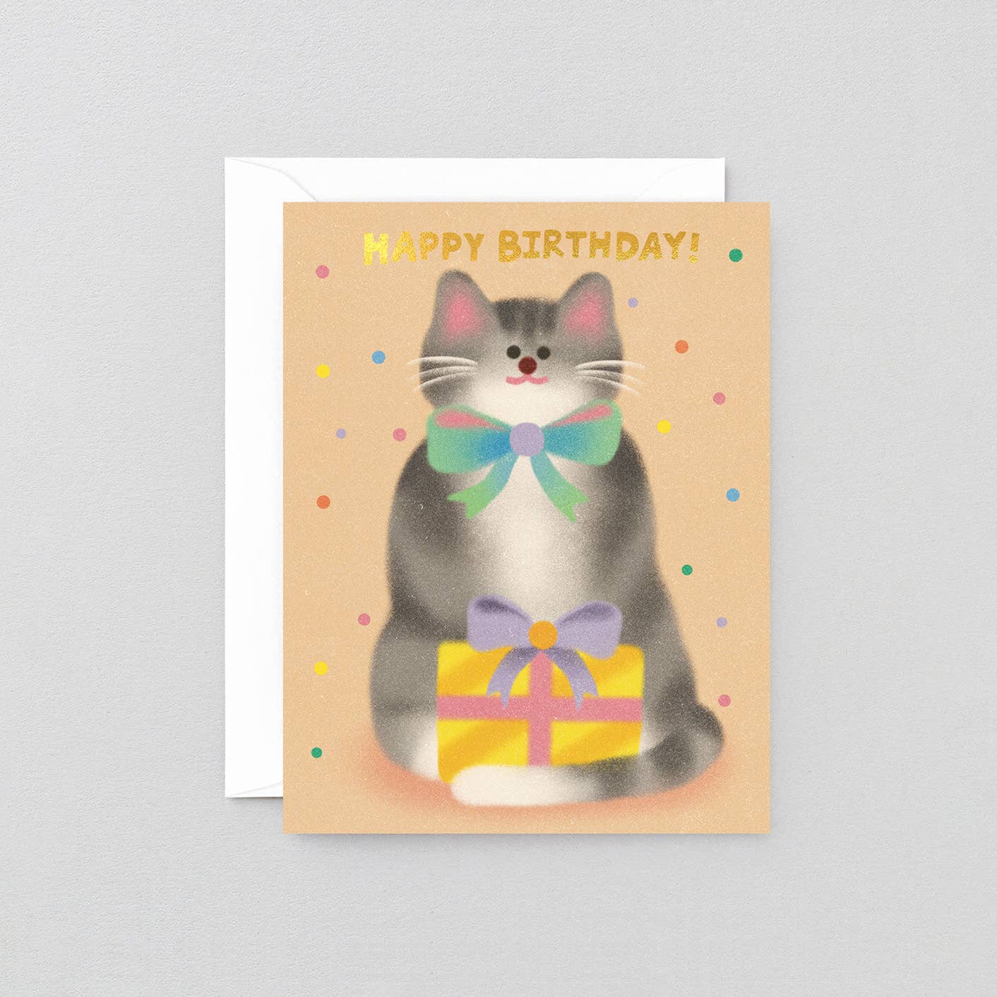 Cat & Bow Tie Birthday Greeting Card