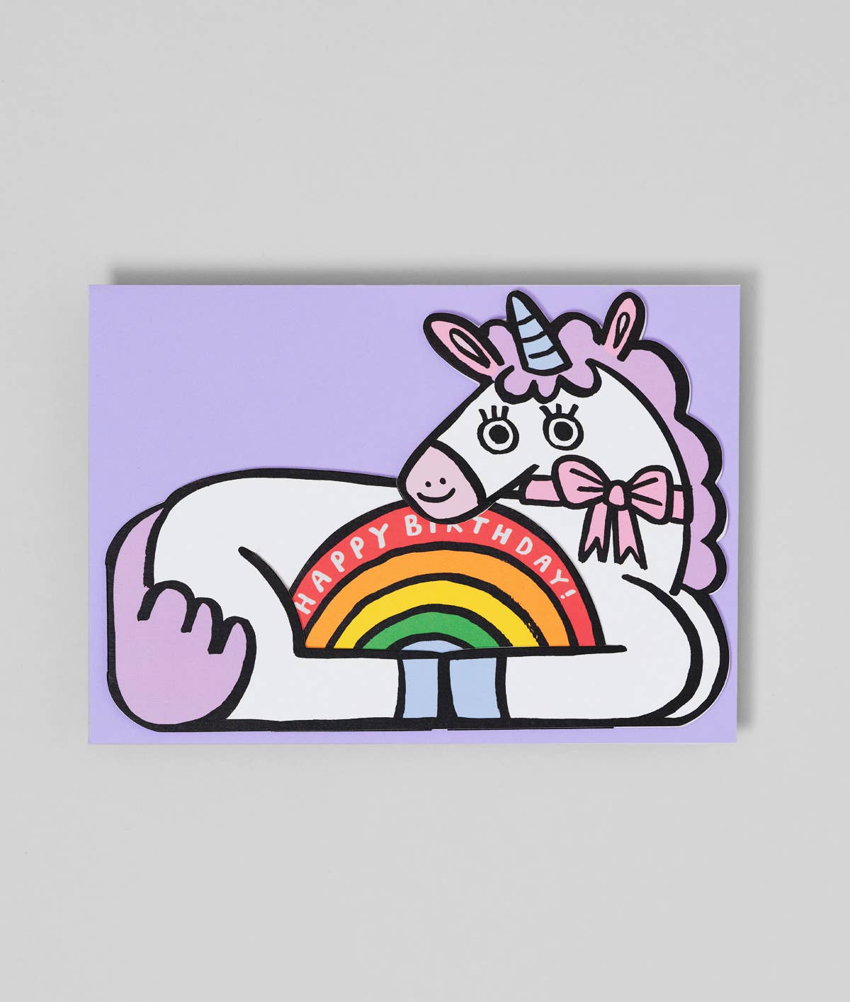 Unicorn With Mini Card / Greeting Card