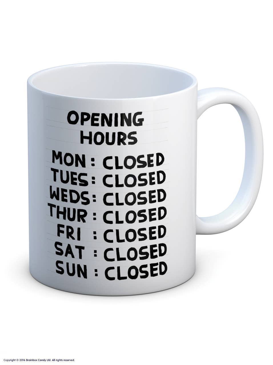 Opening Hours - David Shrigley Mug