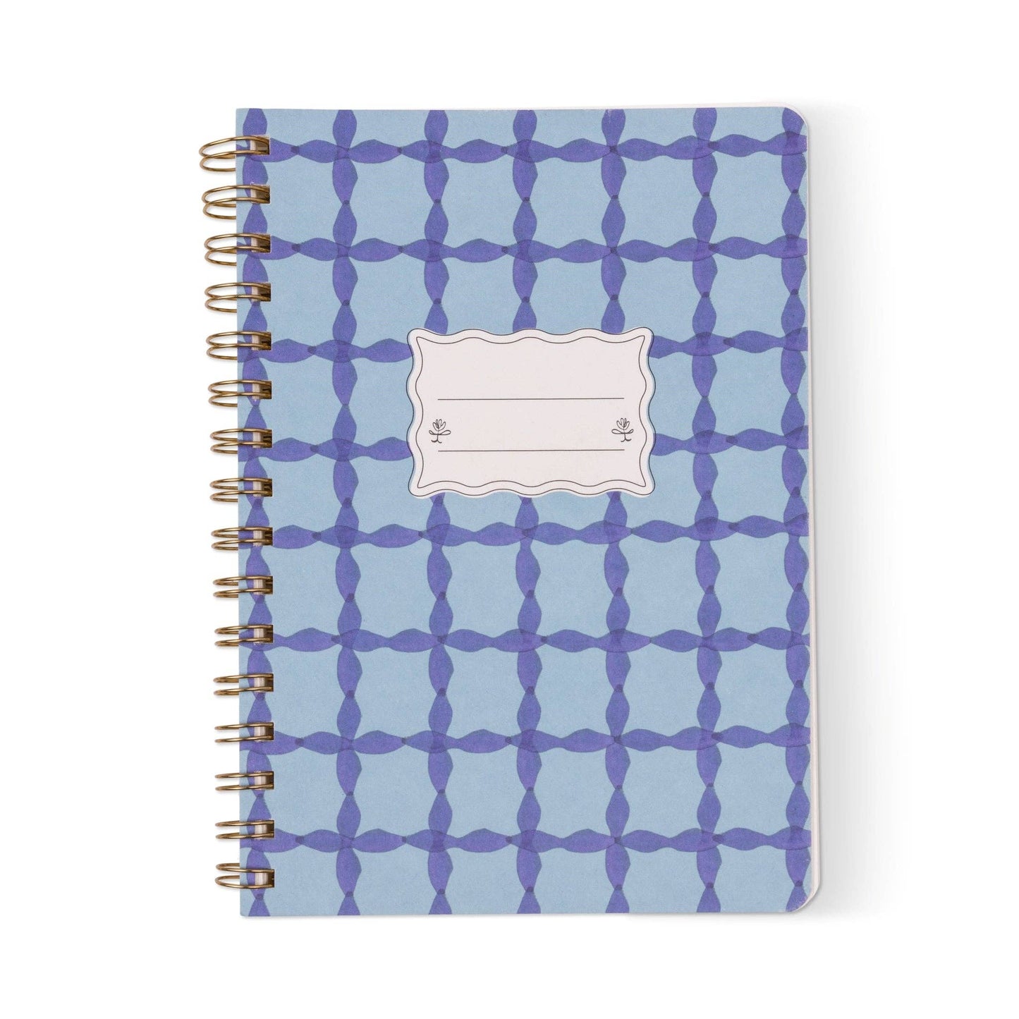 A5 Twin Wire Notebook - Blue Lattice