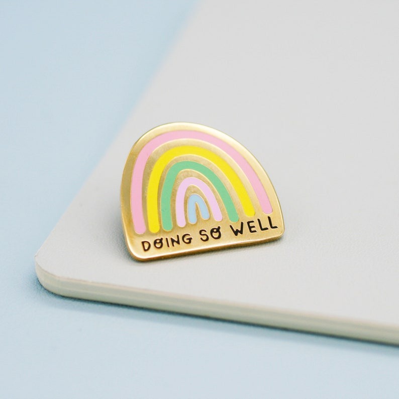 Positive Self Care Enamel Pins by Jess Rachel Sharp