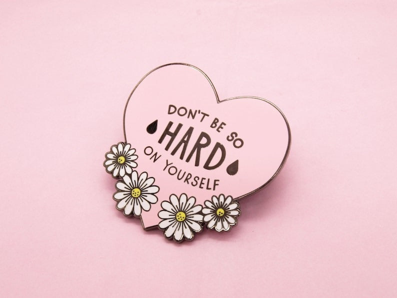 Positive Self Care Enamel Pins by Jess Rachel Sharp