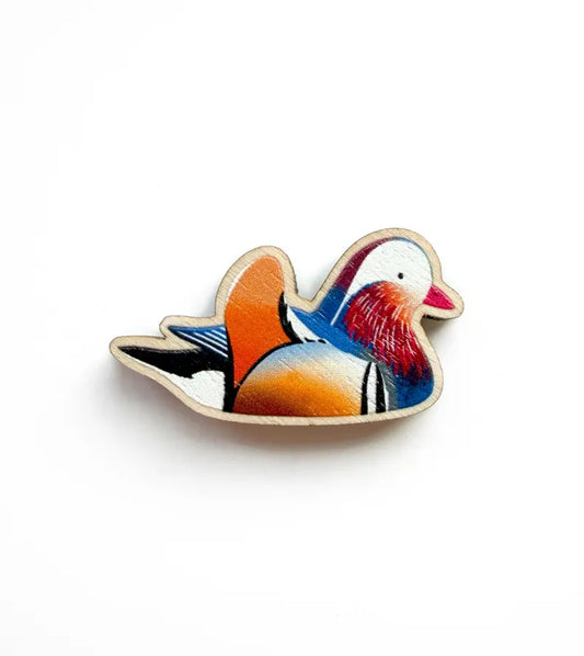 Mandarin Duck Wooden Pin