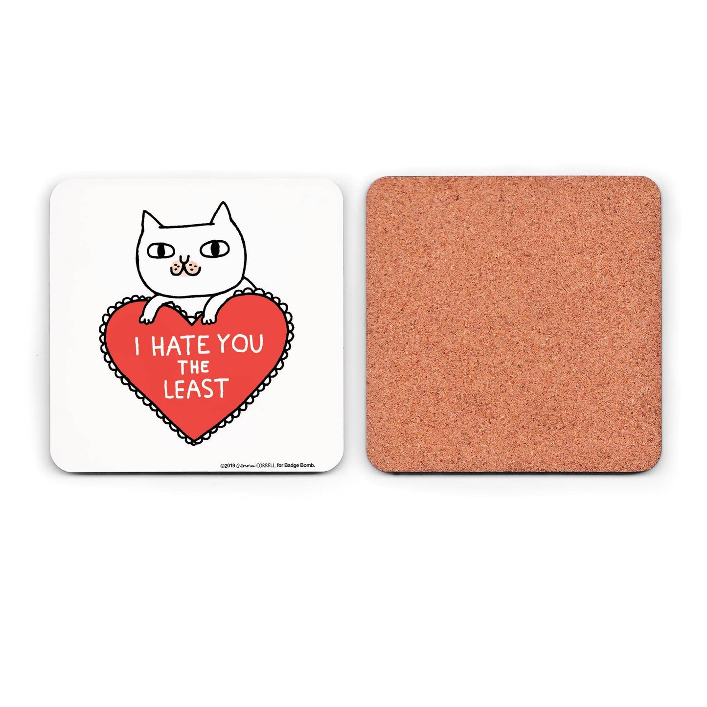 Gemma Correll - Hate You The Least Cat Coaster