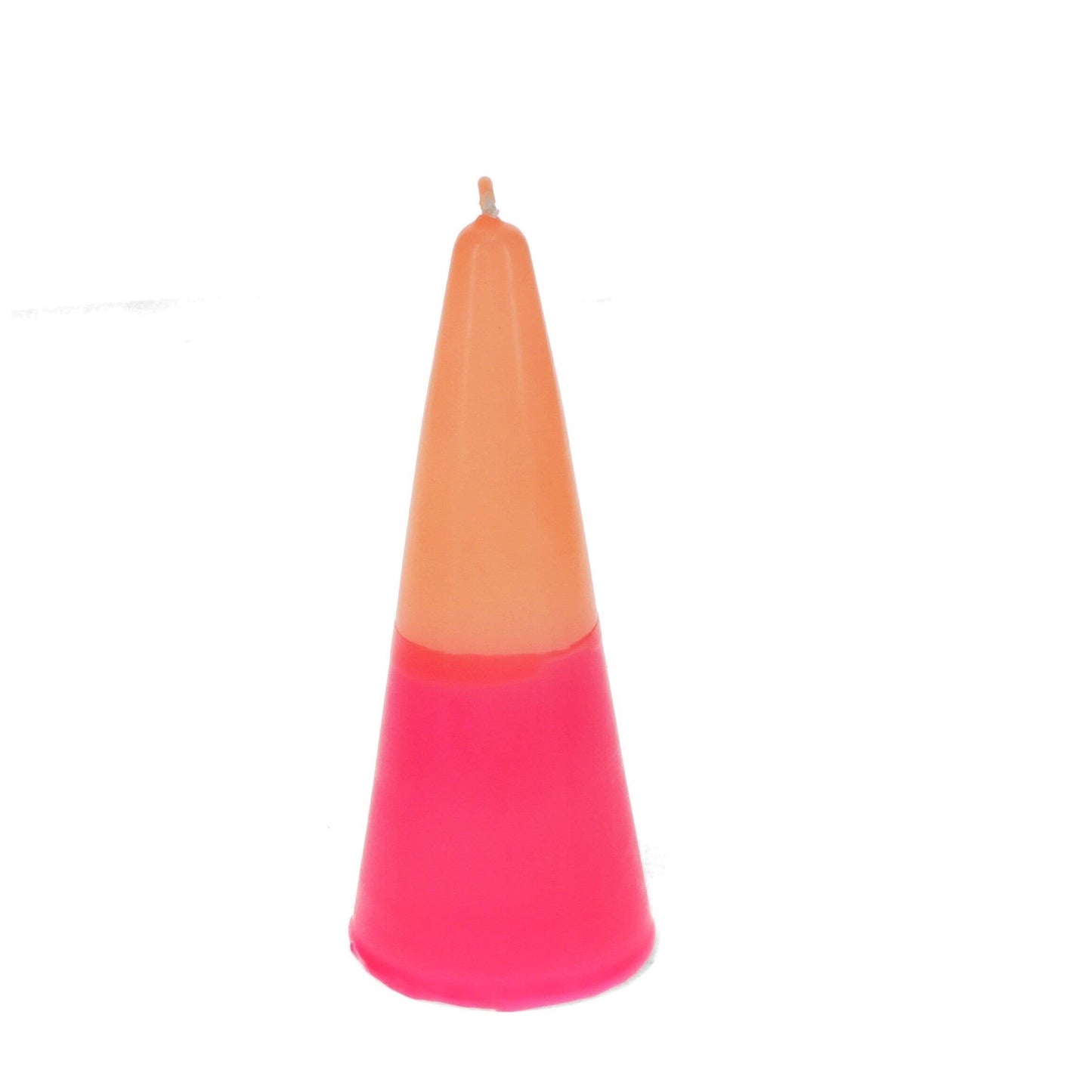 Small Two-Colour Cone Candle - Pink-Orange