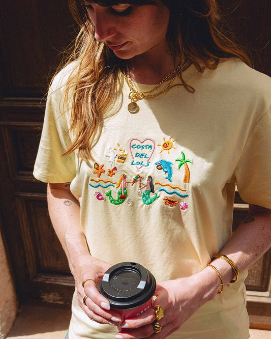 Costa Del Lols Embroidered Organic T-Shirt