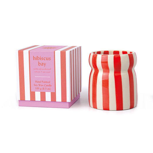 Cabana Red Ceramic Candle - Hibiscus Bay