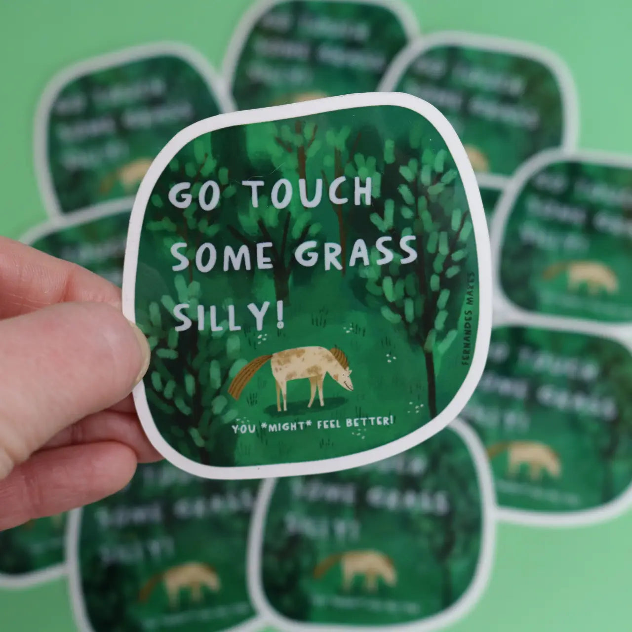 Go Tough Some Grass Silly Sticker