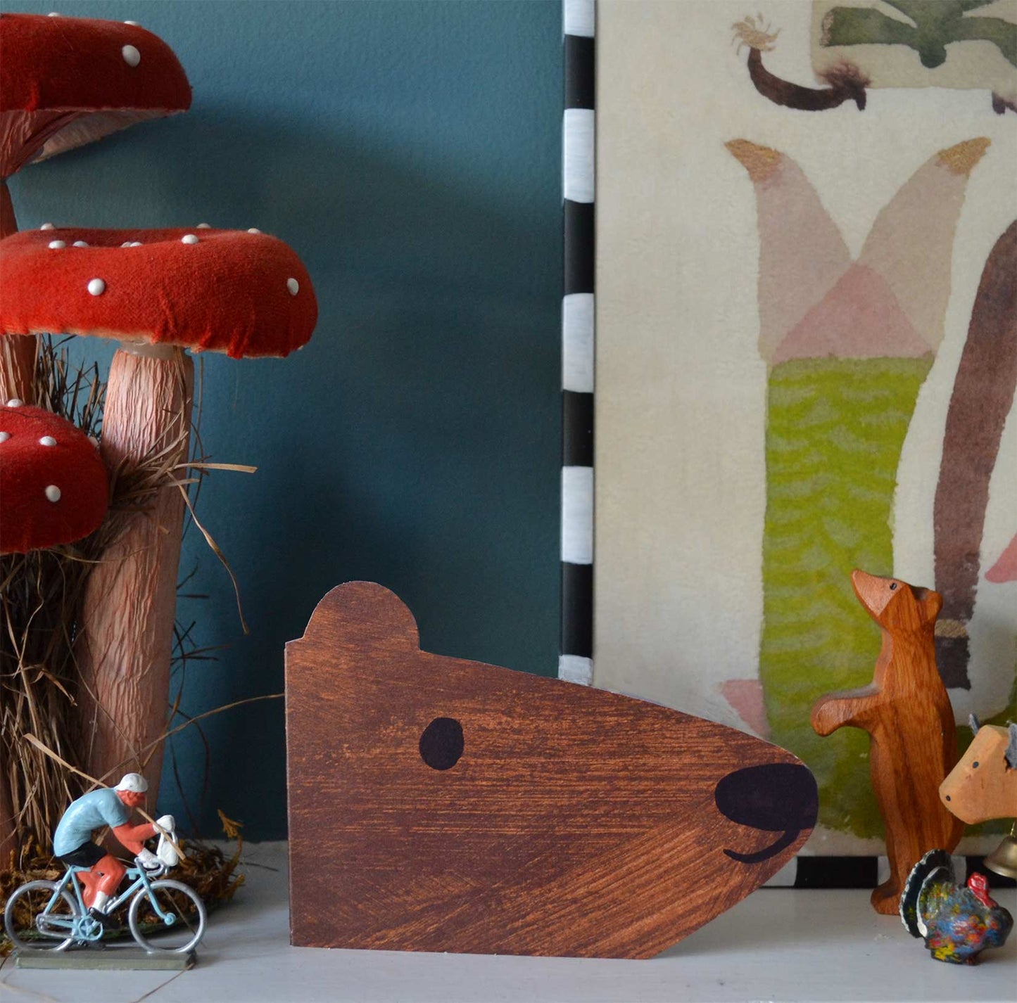 Brown Bear Shaped Greeting Card