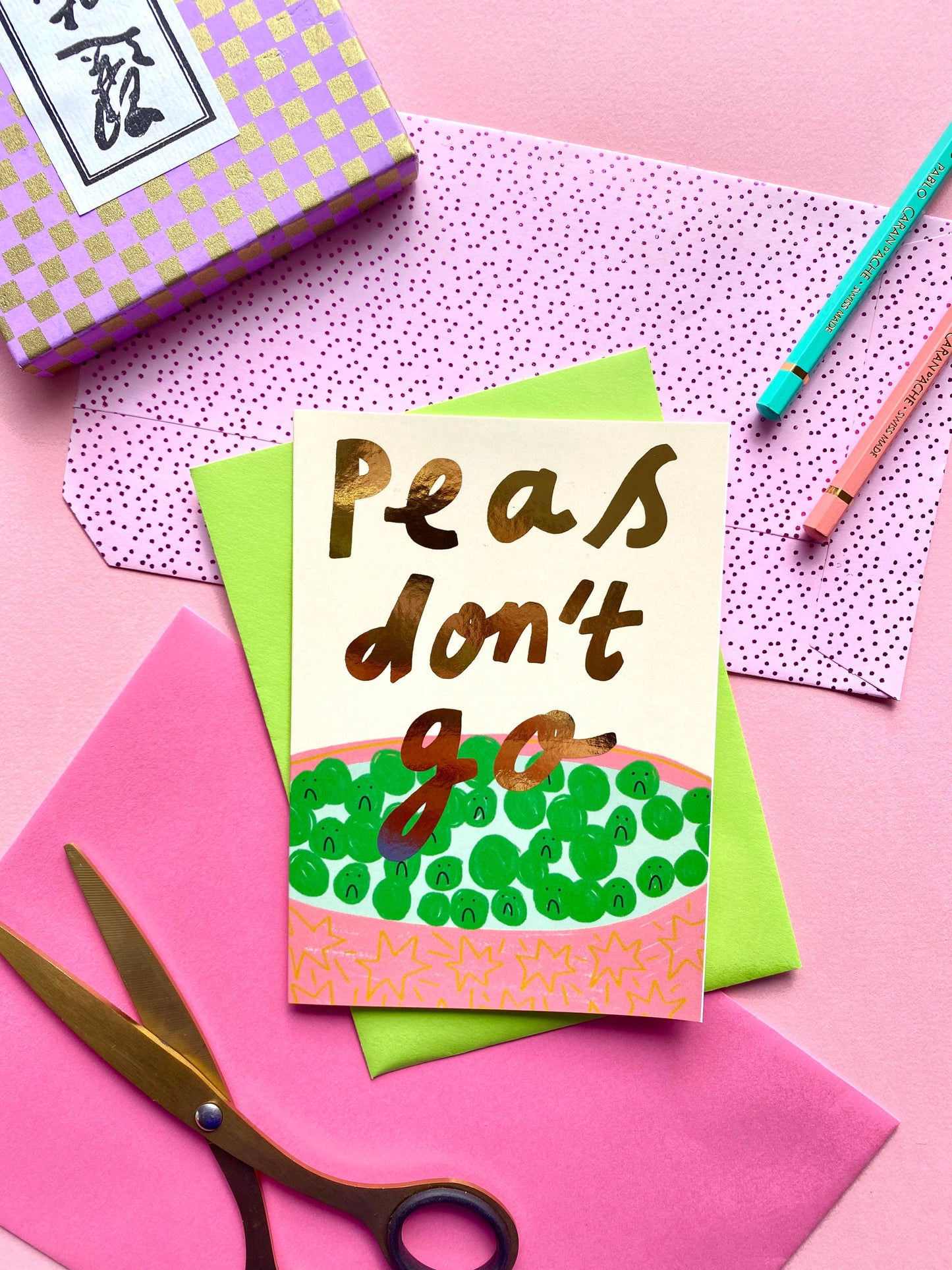 Peas Don't Go Greeting Card