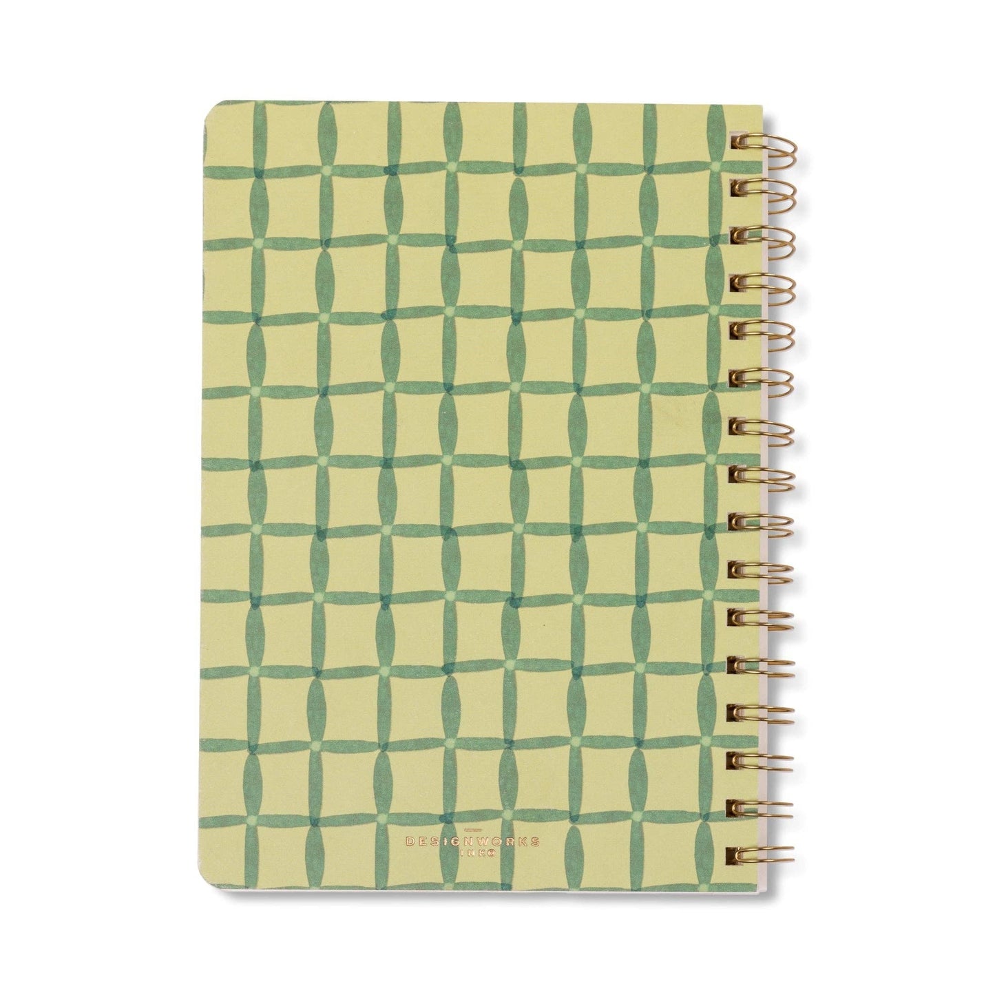 A5 Twin Wire Notebook - Green Lattice