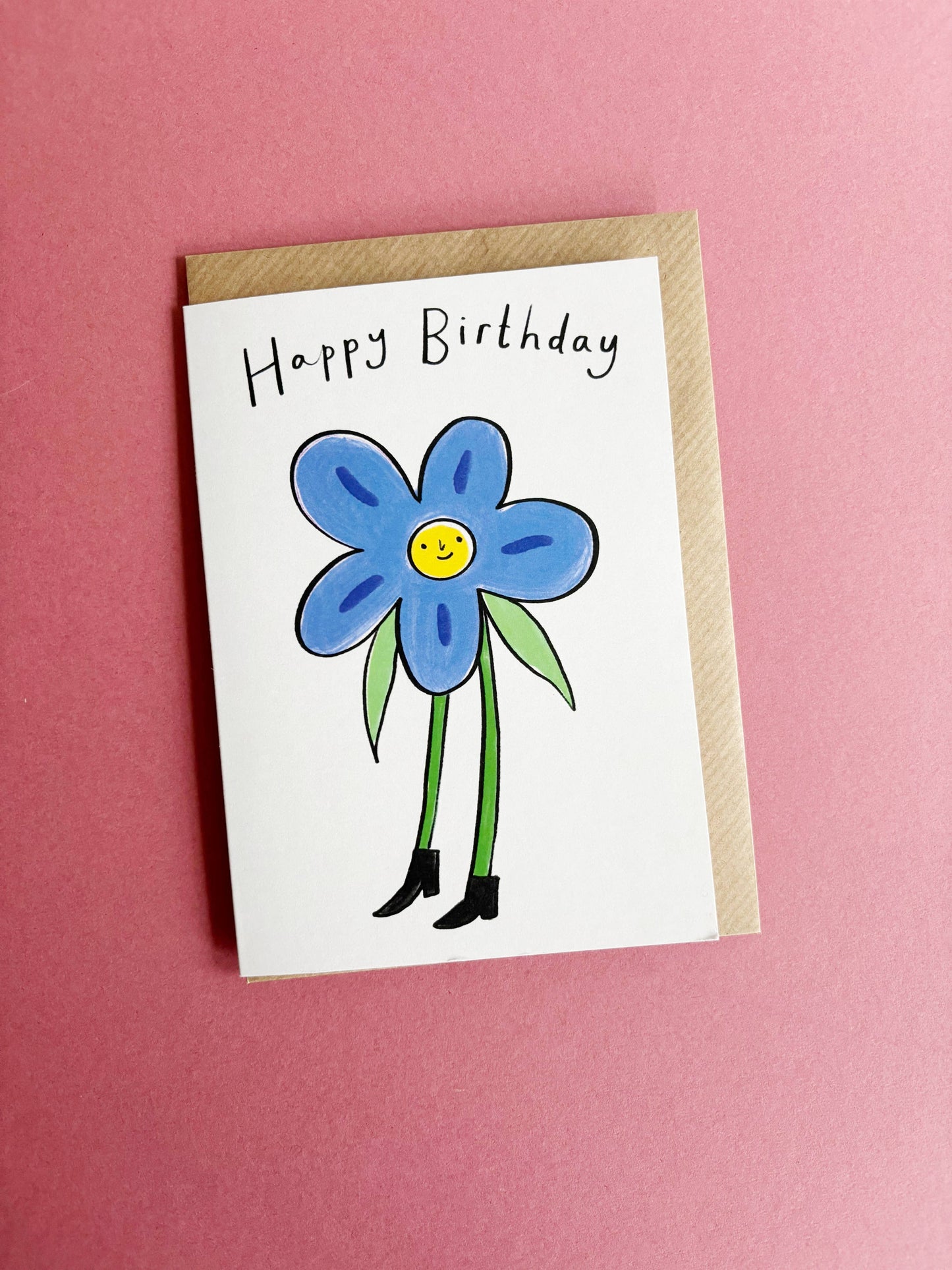 Happy Birthday Flower Person Eco Greeting Card