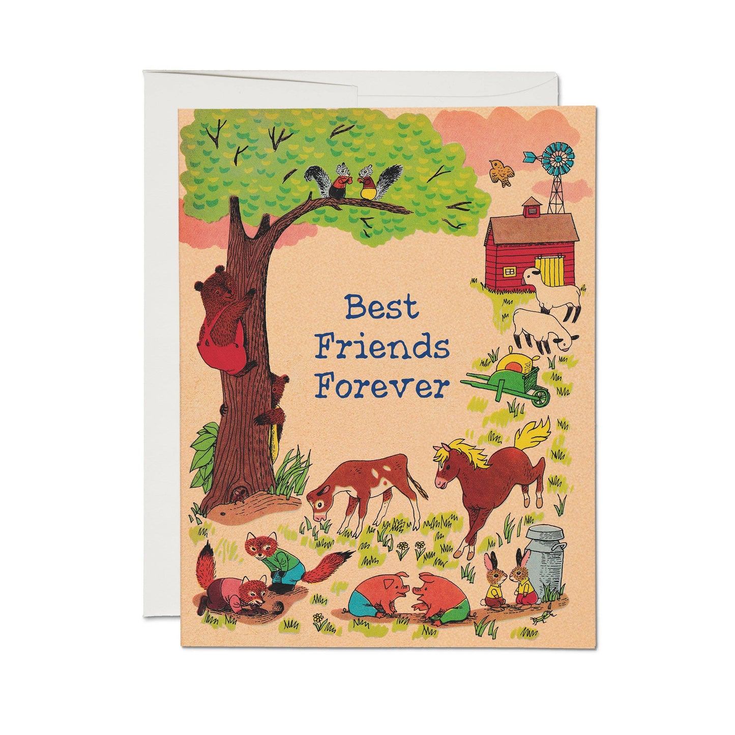 Animal Best Friends Greeting Card