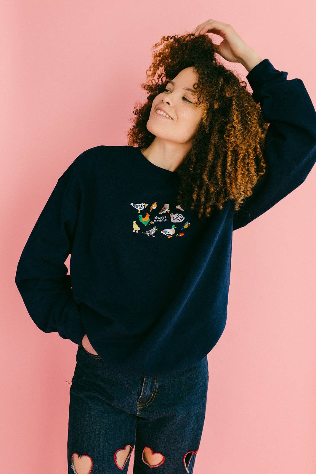 Always Peckish Embroidered Sweatshirt